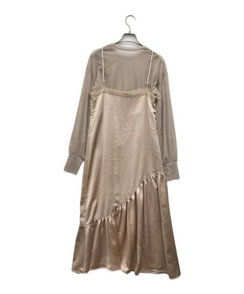 Ameri                    Satin cami dress beige 0… - image 2