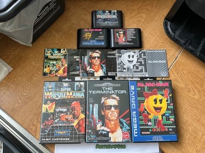 Ms Pac-Man Super Wrestlemania The Terminator Spiele Sega Megadrive 3 Spiele Bundle