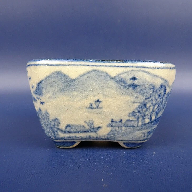 Maceta Bonsai Japonesa KII Forma Cuadrada W6cm H3.5cm Blanco Esmaltado Foto 4 de 4