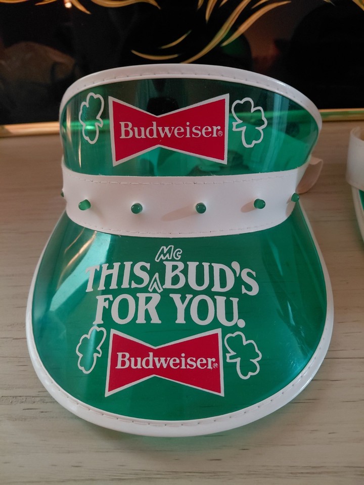 Vintage Pair Budweiser St. Patrick’s Day Light Up Visor 80s-90s ...