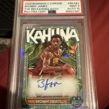 2023 Bowman University Chrome the Big Kahuna Auto Bronny James Jr. /150 PSA 9