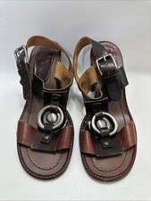 Marni Leather Heels Chunky Buckle Strappy San...