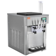 VEVOR Commercial Ice Cream Machine, 21 QT/H Yield, 1800W 3-Flavor Countertop Sof