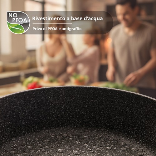 Tegame New Petra Dark da 32 cm nero - Foto 6 di 10