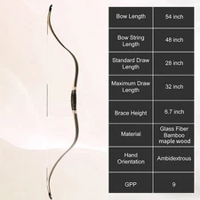 AF Archery Crimea Tatar 54" Traditional Recurve Bow for Horse Hunting 20-50lbs