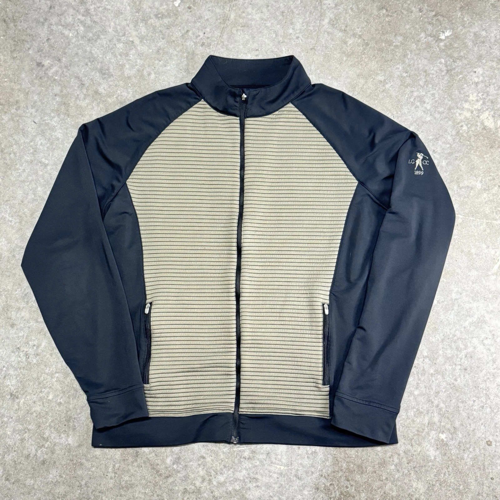 Peter Millar Crown Sport Full Zip Hybrid Activewear Jacket Size Black