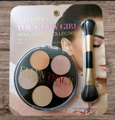 Ellen Tracy YOU GLOW GIRL Highlighter Collection - 5 Shades & Double Sided Brush