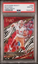 2019 Panini Select Nick Bosa Zebra Prizm RC Rookie 49ers SSP Field Level PSA 10