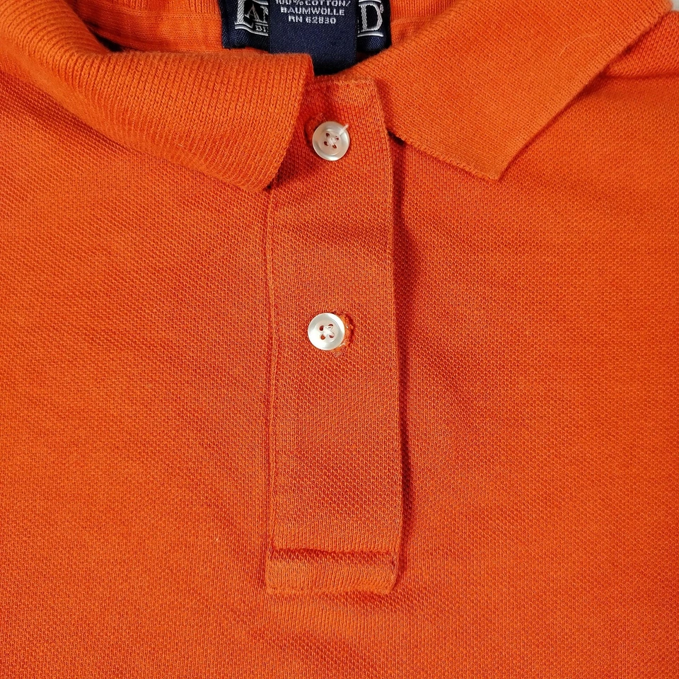 Camisa Polo Lands' End Niños Mediana 10-12 Naranja Piqué Manga Corta Algodón Foto 3 de 4