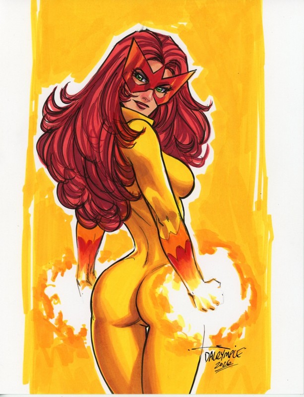 Sexy Firestar Amazing Spider-Man Pin Up original art Scott Dalrymple