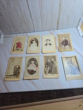 Lot Of 8 Antique Black And White Cabinet Photos Babies Soldier Couple 1800s