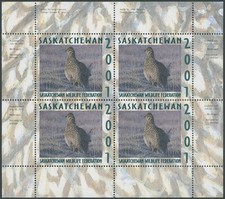 2001 CANADA-SASKATCHEWAN WILDLIFE FEDERATION, GROUSE, M.S. IN BOOKLET, VD.#SW12b