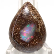 26.90 Cts Natural Australian Boulder Opal Pear Cabochon Loose Gemstone 28x20x5mm