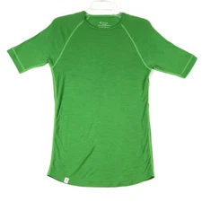 Ibex Merino Wool Shirt Mens L Green Base Layer Stretch Snug Fit Tee