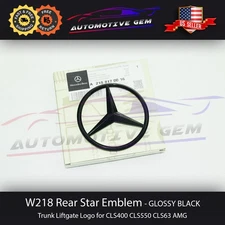 W218 Mercedes GLOSS BLACK Star Emblem Rear Trunk Lid Logo Badge AMG CLS63 CLS550