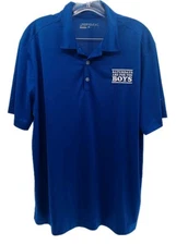 Nike Dri-fit Golf Polo Shirt Mens Large Blue  "Saturdays Are For The Boys"