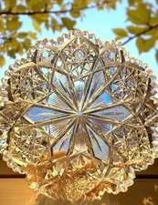 ABP Hawkes USA AMERICAN BRILLIANT Fine Cur Glass  3" Deep 7” Bowl  Beautiful