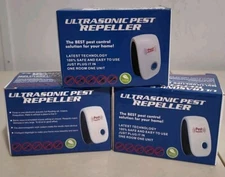 Ultrasonic Pest Repeller 3 Pk NEW In Box 