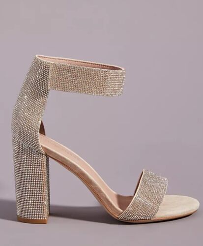 Jeffrey Campbell Lindsay Women's Sz 10 Rhinestone Sparkle Ankle Strap Heels