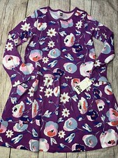 Tea Collection Girls Size 7 Long Sleeve Floral Dress Purple NEW