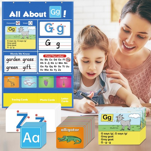 Alphabet Learning Pocket Chart Alphabet Wall Chart ABC Flashcard Learning Game, - Picture 4 of 6