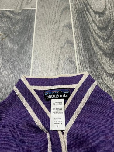 Patagonia Sweater Womens Small Purple Merino 1/4 Zip 100% Wool - Picture 5 of 5
