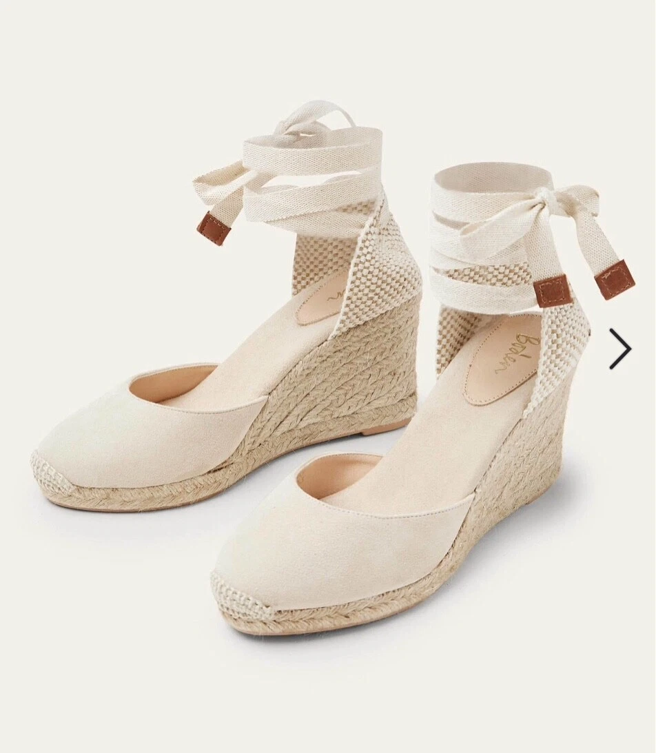 BODEN High Cassie Espadrille Wedges Euro 36 Oatmeal eBay