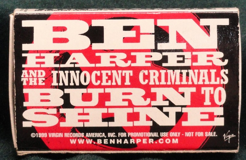 1999 BEN HARPER The Innocent Criminals BURN TO SHINE CD Promo Matchbox & Matches