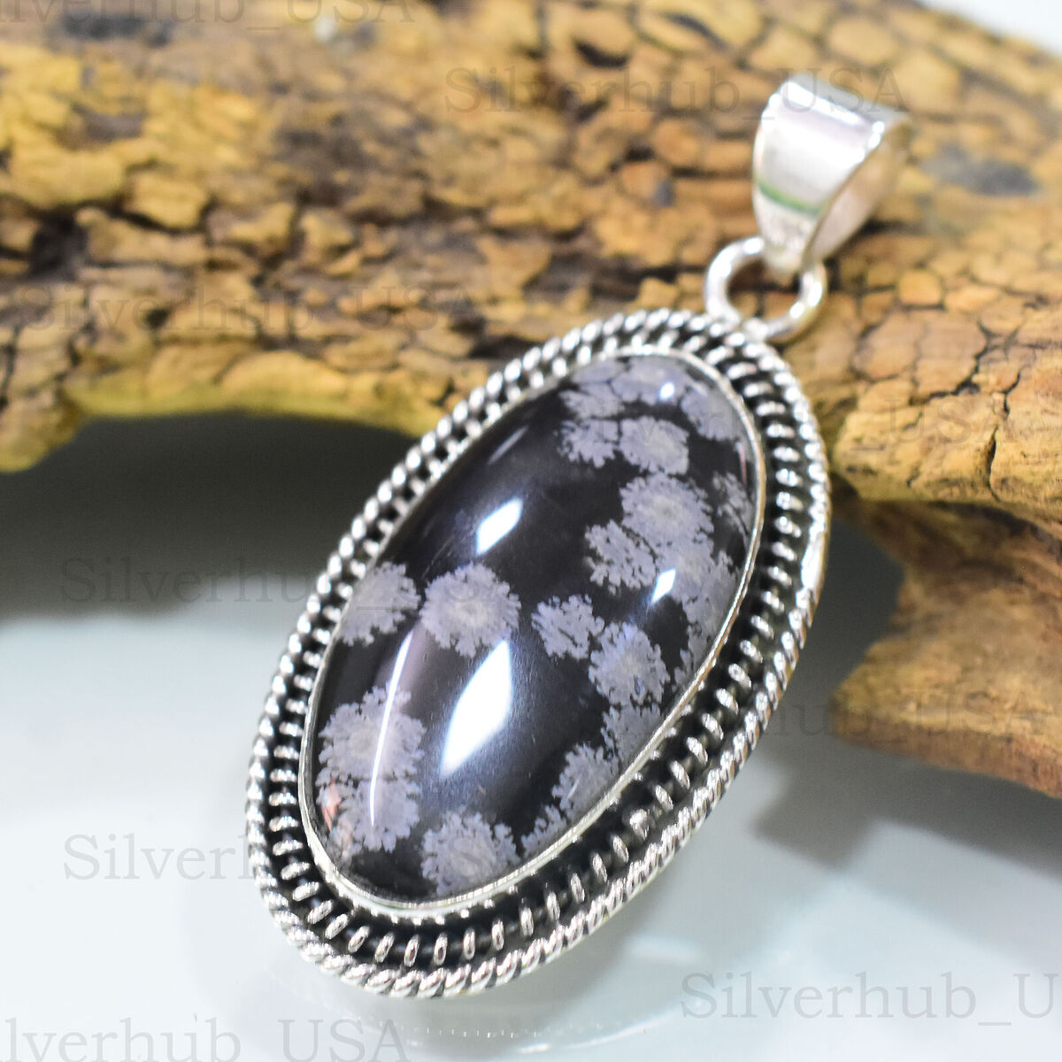 Snow Flack Jasper Gemstone 925 Sterling Silver Handmade Snow Flack Jasper Gemstone 925 Sterling Silver Handmade
