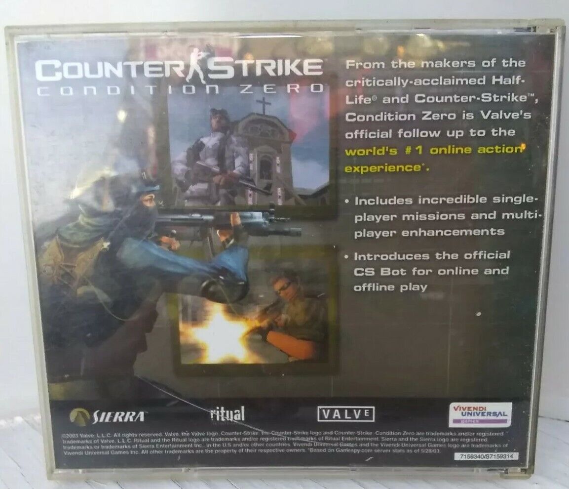 COUNTER STRIKE - Condition Zero PC BIG BOX Game RARE $100.00 - PicClick AU