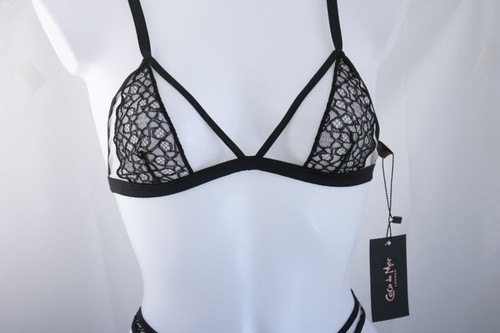 Coco de Mer ~ NIGHTLIFE ~ bra knicker set BNWT Medium black/nude lace - Picture 4 of 9