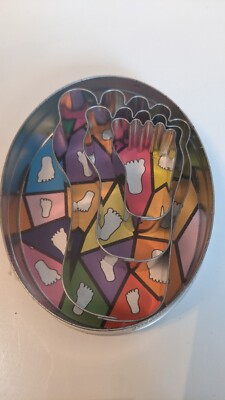 Baby Foot Cookie Cutters - Set Of 3 Stainless Steel Footprint Cutters For Baby Showers