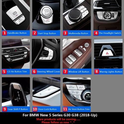 2Pcs Car Handbrake P H Button Cover Trim For BMW 5 6GT X3 X4 G30 G31 G32 G01 G02 - Picture 15 of 17