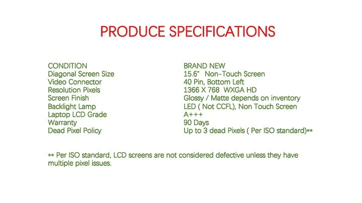 EMACHINES E528-2325 REPLACEMENT LAPTOP 15.6" LCD LED Display Screen - Image 4 of 4