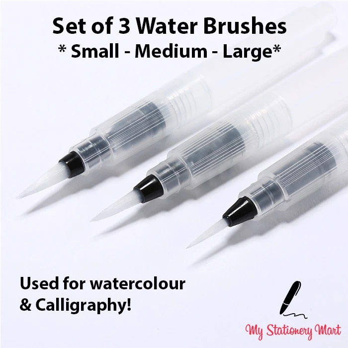 3 x Water Brush Ink Pen Calligraphy Paint Pens For Watercolour Calligraphy Dip