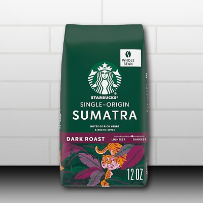 Starbucks Sumatra Whole Bean Coffee - 16 Oz Bags, Pack Of 6