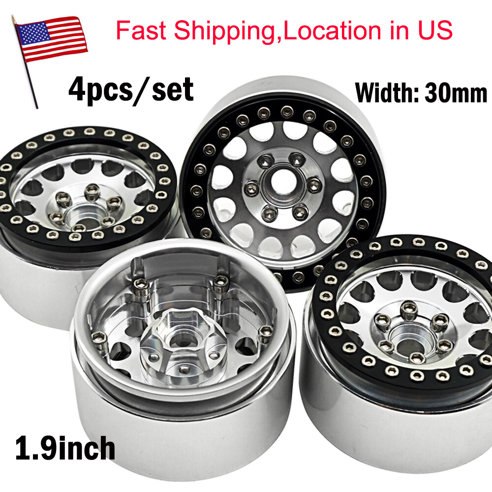 4Pcs 1&period;9" Alloy Beadlock Wheel Rims for SCX10 Trx-4 D90 D110 1&sol;10 RC Crawler US