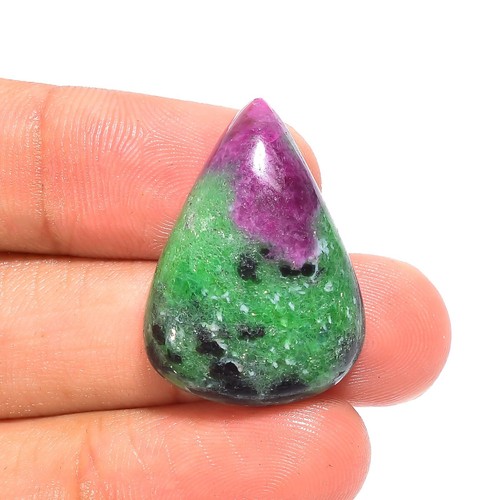 Piedra preciosa suelta de cabujón con forma y tamaño de mezcla de zoisita de rubí natural - Imagen 10 de 38