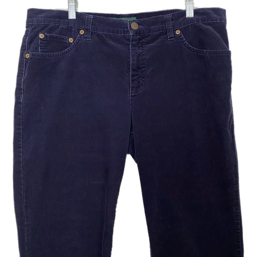 Ralph Lauren Women's Navy Blue Fine Corduroy Classic Straight Leg Pants Size 12 - Picture 3 of 7