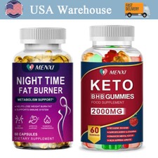Keto ACV Gummies Night Time Fat burner Capsules Weight Loss Appetite Suppressant