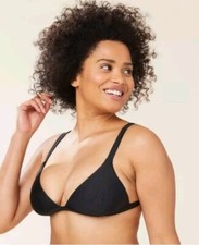 NWT Andie Swim Size M The Caicos Top Black Removable Padding Swim Bikini Top