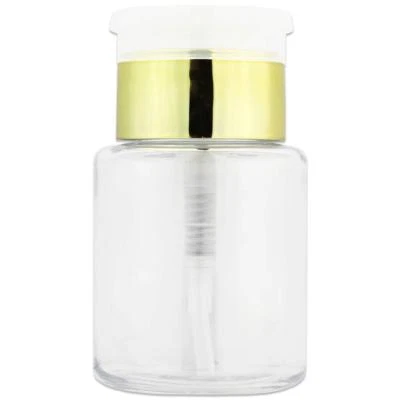 PANA 3oz Gold No Wording Labeled One Touch Liquid Pumping Dispenser Empty Bottle