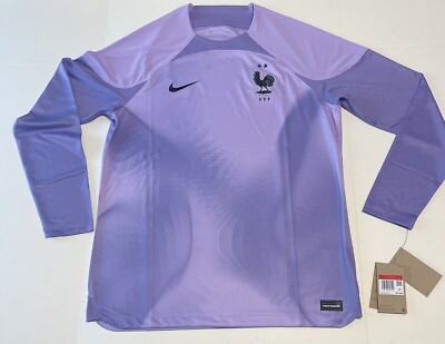 Mens L Nike FFF France 22/23 Stadium Goalkeeper Soccer Jersey