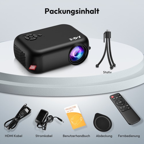2024 Beamer LED 1080P HD Heimkino Projektor Kino Handy LCD Mini Heimprojektor DE - Bild 11 von 13