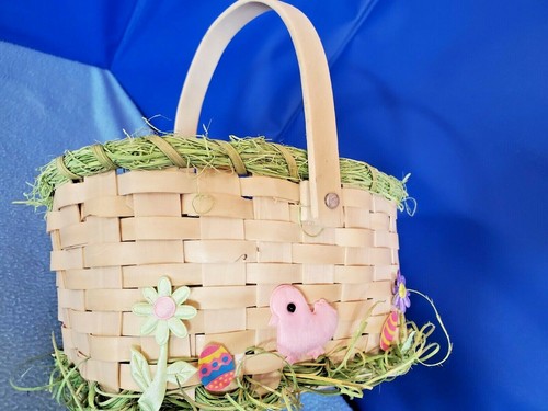 EASTER: Happy Easter WOODEN BLOCKS with EGGS wood & metal decoration DECOR NEW - Picture 6 of 12