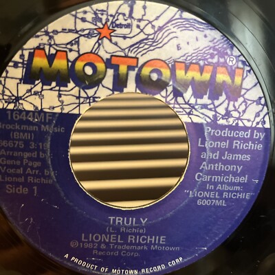LIONEL RICHIE TRULY/JUST PUT SOME LOVE IN YOUR HEART (VG+) 1644MF 45 RECORD #26