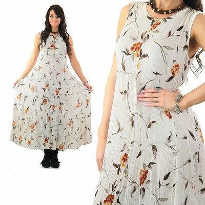 white floral boho dress