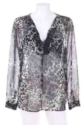 rich & royal Blouse Chiffon Pattern L grey shades