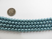 Aqua Blue Glass Pearls 2mm, 3mm, 4mm or 6mm 1 - Full Stand Czech Beads