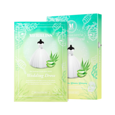 [MERBLISS] Wedding Dress Aloe Soothing Clear Seal Mask 5 Pieces USA Seller